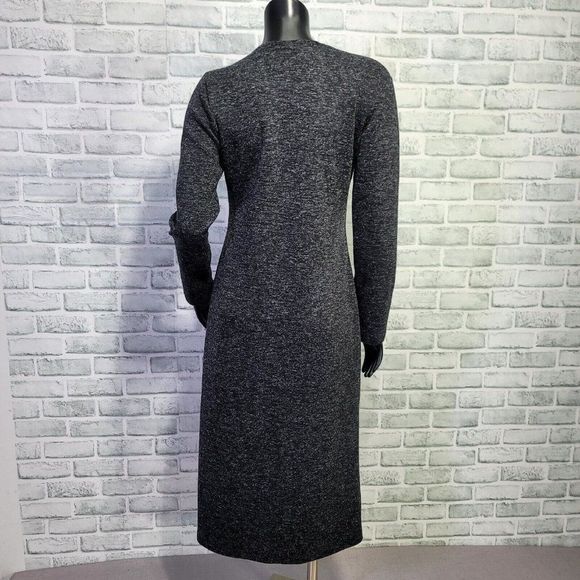 Vintage 90s Eye Candy Size M Black Grey Long Cardigan Duster Tie Front Grunge - Picture 6 of 9